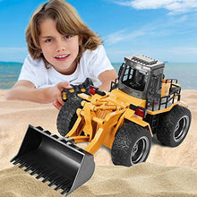 Load image into Gallery viewer, Top Race 6 Channel Full Functional Front Loader, RC Remote Control Construction Toy Tractor with Lights &amp; Sounds 2.4Ghz (TR-113G)
