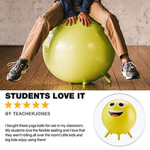 Load image into Gallery viewer, Gaiam Kids Stay-N-Play Children's Balance Ball - Flexible School Chair Active Classroom Desk Alternative Seating | Built-in Stay-Put Soft Stability Legs, Includes Air Pump, 52cm, Mr Mustache
