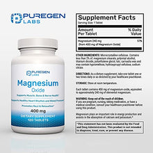 Load image into Gallery viewer, Magnesium 400mg [High Potency] Supplement – Magnesium Oxide for Immune Support, Muscle Recovery, Leg Cramps, Relaxation - 120 Tablets
