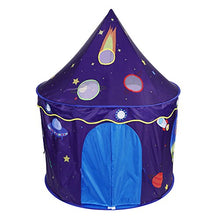 Load image into Gallery viewer, pan hui Play Tent - Space Themed Pretend Play Tent- Space Play House- Spaceship Tent for Kids - Foldable Pop Up Star Play Tent Purple
