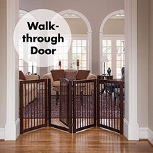 Load image into Gallery viewer, Primetime Petz 33238-G8 360 Configurable Dog Gate with Door – Indoor Freestanding Walk Through Wood Pet Gate,Walnut,36"
