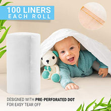 Load image into Gallery viewer, Disposable Cloth Bamboo Diaper Liners – Eco-Friendly, Fragrance Free &amp; Chlorine Free, Flushable Biodegradable Reusable Liners for Cloth Diaper 100 Sheets per roll
