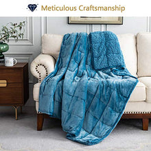 Load image into Gallery viewer, Mr.Sandman Sherpa Fleece Weighted Blanket 15lbs for Twin/Full Size Bed with Dual-Sided Slate Blue, Cozy Fluffy Bed Blanket for Adults - 48"x72"
