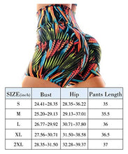 Load image into Gallery viewer, Women's High Waisted Tummy Control Athletic Yoga Shorts Rave Printed Ruched Butt Lifting Biker Workout Running Shorts Water Blue Medium
