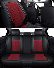 Load image into Gallery viewer, OASIS AUTO OS-006 Leather Car Seat Covers, Faux Leatherette Automotive Vehicle Cushion Cover for 5 Passenger Cars &amp; SUV Universal Fit Set for Auto Interior Accessories Full Set (Burgundy)
