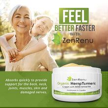 Load image into Gallery viewer, Organic Hemp Cream Large (4 oz) Value Size by ZenRenu - MSM Turmeric Arnica - Made in USA Premium Hemp Oil
