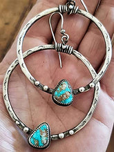 Load image into Gallery viewer, Western National Style Vintage Turquoise Circle Earrings
