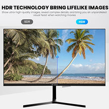 Load image into Gallery viewer, CRUA 22 Inch Computer Monitor, Full HD(1920x1080P) 75HZ VA Desktop Display, 3 Sides Zero Frame 178° Wide View Angle PC Monitor with Eye-Care Technology, Support VESA, VGA&amp;HDMI Port-Black

