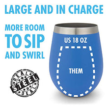 Load image into Gallery viewer, Stainless Steel Wine Glasses: Large 18 Oz Set of 4 Stemless Metal Wine Glass Set with No Lids- Outdoor Wine Tumbler for the Pool, Camping, Cookouts, Travel - Set of 4 Drinking Cups (Blue)
