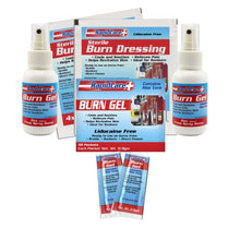 Load image into Gallery viewer, Rapid Care First Aid 405-BPG-2 Emergency Burn Care Treatment Assortment Pack, Includes 2 Burn Dressing, 2 Burn Gel Sprays, 50 Burn Gel Pouches,Red, White &amp; Blue
