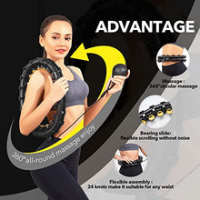 Load image into Gallery viewer, Dumoyi Smart Weighted Fit Hoop for Adults Weight Loss, 24 Detachable Knots, 2 in 1 Adomen Fitness Massage Workout Equipment, Great for Exercise and Fitness (Black- Golden)
