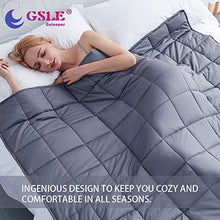 Load image into Gallery viewer, GSLE Weighted Blanket (Grey, 48"x72" Twin Size 12 lbs), Hypoallergenic Cozy Heavy Blanket - Say Goodbye to Restlessness, Usher in a Era of Peace and Fresh Sleep
