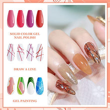 Load image into Gallery viewer, Morovan Gel Liner Painted Gel Nail Polish Kit - 12 Colors Gel Painting Polish Kit Nail Art UV LED Gel Platinum Liner Gel Champagne Glitter Silver Rosa Gold Green Gel Paint Nail Art Design
