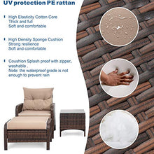 Load image into Gallery viewer, Shintenchi Outdoor Furniture 5 Pieces Set,All Weather PE Wicker Rattan Patio Conversation Set with Cushioned Patio Chairs, Ottoman Set,Glass Side Table for Lawn Pool Balcony
