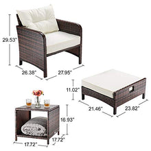Load image into Gallery viewer, Pamapic 5 Pieces Wicker Patio Furniture Set Outdoor Patio Chairs with Ottomans
