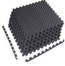 Load image into Gallery viewer, BalanceFrom 1" EXTRA Thick Puzzle Exercise Mat with EVA Foam Interlocking Tiles for MMA, Exercise, Gymnastics and Home Gym Protective Flooring (Black)
