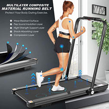 Load image into Gallery viewer, Folding Treadmill,2 in1 Small Treadmills for Home,2.25Hp Electric Under Desk Treadmill Weight Machine with Bluetooth Speakers&amp;Remote Control,Built-in 5 Modes&amp;12 Programs,Installation-Free (Black)
