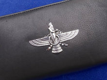 Load image into Gallery viewer, Genuine Leather Farohar Checkbook Cover Farvahar Wallet Iranian Persian Gift Iran
