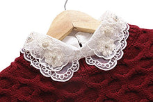 Load image into Gallery viewer, Shinywear Womens White Pearl Half Shirt Blouse Collar Lace Embroidered False Collar

