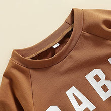 Load image into Gallery viewer, Unisex Toddler Baby Boy Girl Long Sleeve Pullover Sweatshirt Babe Letter Printed Sweater T Shirts Tops Fall Winter Clothes ( Babe Brown, 0-6 Months)
