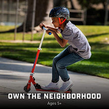 Load image into Gallery viewer, Mongoose Trace Youth/Adult Kick Scooter Folding and Non-Folding Design, Regular, Lighted, and Air Filled Wheels, Multiple Colors, Red/Blue, 100mm Wheels
