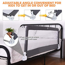 Load image into Gallery viewer, Costzon Double Sided Bed Rail Guard, 2 Pack, Extra Long Swing Down Safety Guard w/Straps for Toddler Convertible Crib, Folding Baby Bedrail for Kids Twin Double Full Queen King Mattress, Gray, 59 Inch
