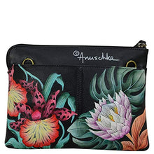 Load image into Gallery viewer, Anuschka Women’s Genuine Leather Three-In-One Clutch - Hand Painted Exterior - Island Escape Black
