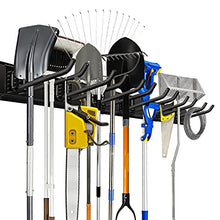 Load image into Gallery viewer, Wallmaster Garage Storage Tool Organizer Rack Heavy Duty Tools Garage Organization Wall Mount Rack Hanger with 6 Hooks 48inch Tracks Max Load 265lb
