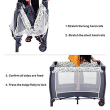 Load image into Gallery viewer, Costzon Baby Playard, 3 in 1 Convertible Playpen with Bassinet, Changing Table, Foldable Bassinet Bed with Music Box, Whirling Toys, Wheels &amp; Brake, Large Capacity Basket, Oxford Carry Bag (Grey)
