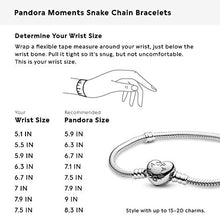 Load image into Gallery viewer, Pandora Jewelry Moments Heart Clasp Snake Chain Charm Sterling Silver Bracelet, 6.7"
