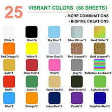 Load image into Gallery viewer, Lvoess HTV Heat Transfer Vinyl Bundle, 66 Pack 12" x 10" Iron on Vinyl Sheets with 3 Pcs Weeding Tools Set, Easy Cut &amp; Weed, for Heat Press Design T-Shirts, Silhouette Cameo or Heat Press Machine
