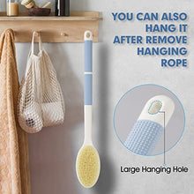 Load image into Gallery viewer, Back Scrubber Anti Slip for Shower,Back Brush Long Handle with Stiff and Soft Bristles,Body Exfoliator for Bath or Dry Brush(Blue)
