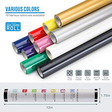 Load image into Gallery viewer, 12" x 12ft Heat Transfer Vinyl Rolls, PU HTV Vinyl White for Shirts, Sooez Iron on Vinyl for All Cutter Machine, Easy to Cut &amp; Weed for DIY Heat Vinyl Design, Matte Finish
