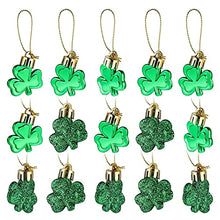 Load image into Gallery viewer, Leinuosen 24 Pieces St Patrick's Day Shamrocks Ornament Good Luck Clover Hanging Bauble for Tree Baubles Table Shelf Festival Decorations (24 Pieces)
