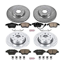 Load image into Gallery viewer, Power Stop K5803 Front and Rear Z23 Carbon Fiber Brake Pads with Drilled &amp; Slotted Brake Rotors Kit
