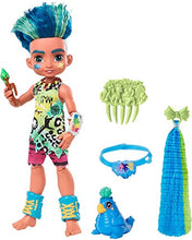 Load image into Gallery viewer, Cave Club Slate Doll (8 – 10-inch, Blue Hair) Poseable Prehistoric Fashion Doll with Dinosaur Pet and Accessories, Gift for 4 Year Olds and Up [Amazon Exclusive]
