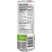 Load image into Gallery viewer, CELSIUS Sweetened with Stevia Sparkling Grapefruit Fitness Drink, Zero Sugar, 12oz. Slim Can (Pack of 12)
