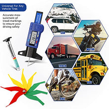 Load image into Gallery viewer, 3 Pieces Tire Tread Depth Gauge Tool Digital Tire Tread Depth Gauge Brake Lining Thickness Gauge Coded Tire Tread Depth Gauge Automotive Brake Pad Measure Ruler for Motorcycle, Car, Truck and Bus
