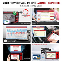 Load image into Gallery viewer, [2021 New] LAUNCH CRP909E Full System OBD2 Scanner 7” Android 7.0 Car Diagnostic Scan Tool,26 Reset Code Reader,Key Program,TPMS,SAS,DPF,IMMO,ABS Bleeding, WiFi Free Update,TPMS As Gift
