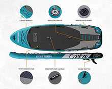 Load image into Gallery viewer, Driftsun Orka Inflatable Paddleboard ISUP 12ft Multi-Person Extra Wide Stand Up ISUP Package, Includes 2 High Pressure/High Volume Pumps and Fin (Teal)

