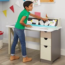Load image into Gallery viewer, Little Tikes 2-in-1 Chalkboard Wood Desk with Storage, Charging Station and Magnetic Chalkboard- Kids Furniture for Children Boys and Girls Ages 4+ Years to Study, Read and Play
