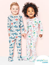 Load image into Gallery viewer, Simple Joys by Carter's Baby Boys' Snug-Fit Footed Cotton Pajamas, Pack of 3, Animal/Tie Dye, 18 Months
