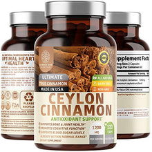 Load image into Gallery viewer, N1N Premium Ceylon Cinnamon 1200mg [100% Organic Ceylon Cinnamon] Natural Supplement to Support Healthy Blood Circulation, Brain and Joint Function,120 Caps
