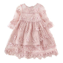 Load image into Gallery viewer, NNJXD Girls Dress Autumn Winter Long Sleeve Sequin Star Children Party Dress Casual Wear Size (130) 5-6 Years Yellow&amp;
