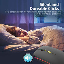 Load image into Gallery viewer, 【Upgrade】 LED Wireless Mouse, Rechargeable Slim Silent Mouse 2.4G Portable Mobile Optical Office Mouse with USB &amp; Type-c Receiver, 3 Adjustable DPI for Notebook, PC, Laptop, Computer, Desktop (Black)
