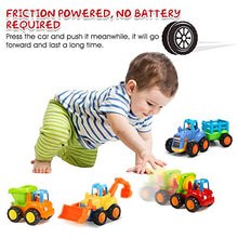 Load image into Gallery viewer, Friction Powered Cars Push and Go Trucks Construction Vehicles Toys Set of Tractor Bulldozer Dump Truck Cement Mixer for Baby Toddlers Infants Boys Gifts
