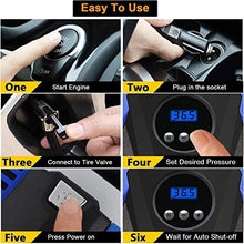 Load image into Gallery viewer, Akface Tire Inflator Portable Air Compressor, DC 12V Digital Air Pump for Car Tires, Bicycles and Other Inflatables, Auto Shut Off Feature
