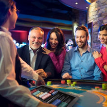 Load image into Gallery viewer, GSE Casino Poker Table Plastic Chip Trays, Las Vegas Style Dealer Table Chips Tray, Holds 300 Chips &amp; 2 Playing Cards
