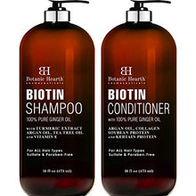 Load image into Gallery viewer, BOTANIC HEARTH Biotin Shampoo and Conditioner Set - with Ginger Oil &amp; Keratin for Hair Loss and Thinning Hair - Fights Hair Loss, Sulfate Free, for Men and Women, (Packaging May Vary),16 fl oz each

