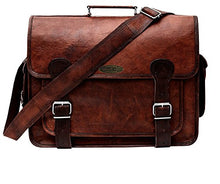 Load image into Gallery viewer, Handmade World Brown Leather Messenger Bag For Men 18 Inch Big Women Shoulder Cross Body Brown Laptop Computer Briefcase Bag - Best Vintage Look
